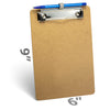 Memo Size, Recycled Wood Clipboard with Pen Holder, Low Profile Clip, PKG of 24