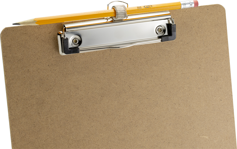 Memo Size, Recycled Wood Clipboard with Pen Holder, Low Profile Clip, PKG of 24