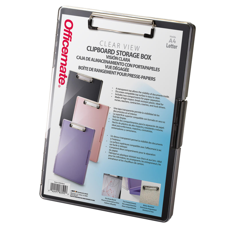 Clear View Clipboard Storage Box, 3 Colors